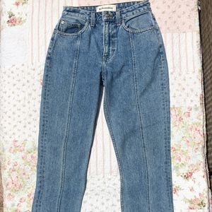 REFORMATION Seamed High Waisted Jean, Light Denim